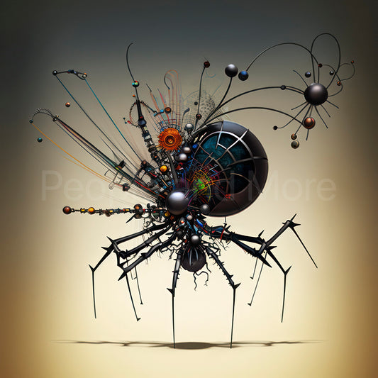Spinne inspiriert von Jean Tinguely